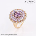 14737 Fashion jewelry artificial zircon stone wholesale women's 18k gold finger rings designs